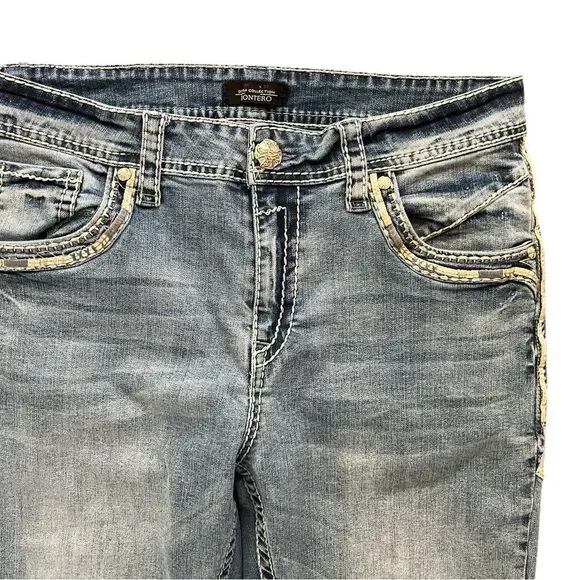 MONTERO Men's Bootcut Jeans Size 36 Modern Cowboy Embroidered Whipstitch - Picture 3 of 11